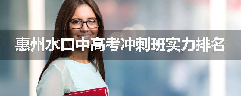 惠州水口中高考冲刺班实力排名