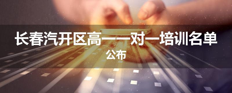长春汽开区高一一对一培训名单公布