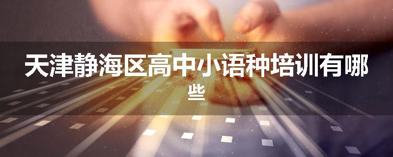 天津静海区高中小语种培训有哪些
