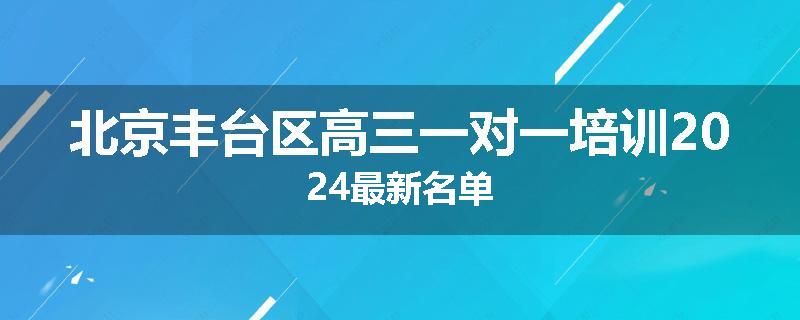 北京丰台区高三一对一培训2024最新名单