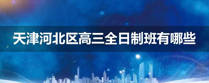 天津河北区高三全日制班有哪些