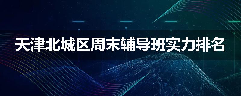 天津北城区周末辅导班实力排名