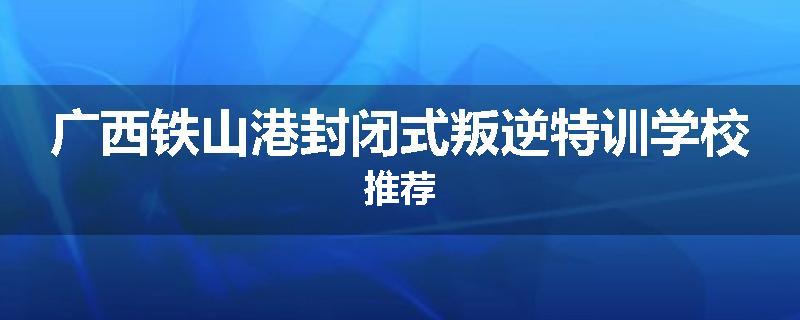 广西铁山港封闭式叛逆特训学校推荐
