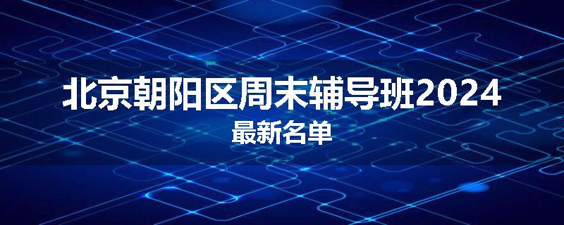 北京朝阳区周末辅导班2024最新名单
