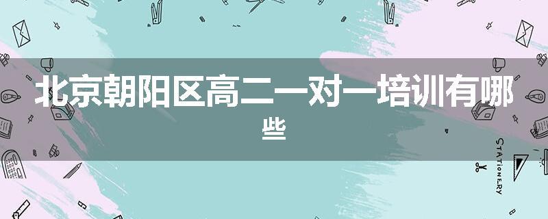 北京朝阳区高二一对一培训有哪些