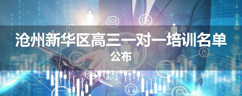 沧州新华区高三一对一培训名单公布