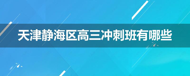 天津静海区高三冲刺班有哪些