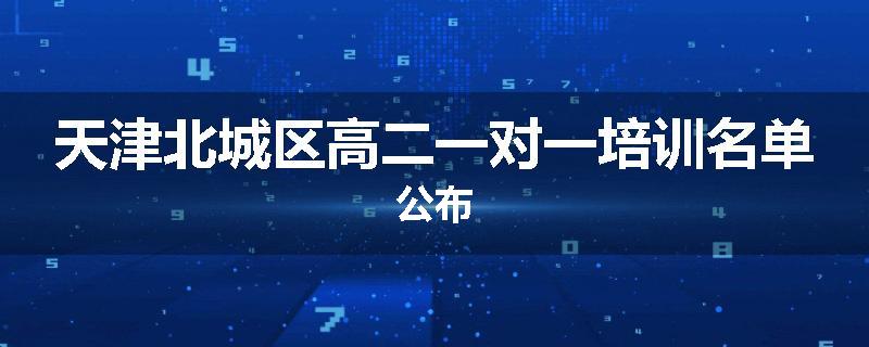 天津北城区高二一对一培训名单公布