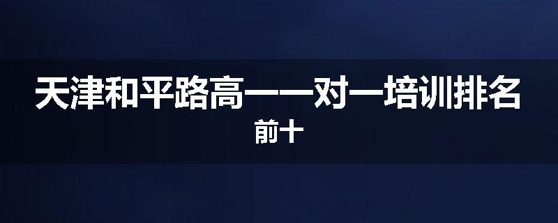 天津和平路高一一对一培训排名前十