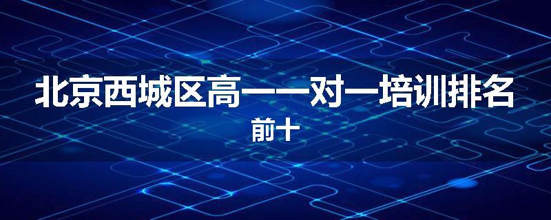 北京西城区高一一对一培训排名前十