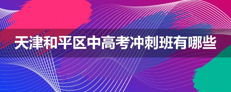 天津和平区中高考冲刺班有哪些