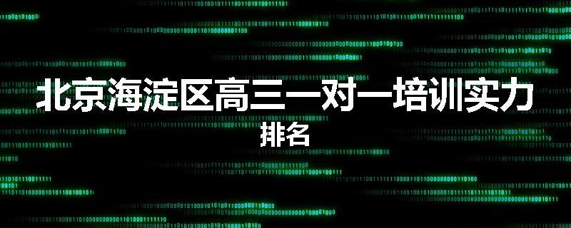 北京海淀区高三一对一培训实力排名