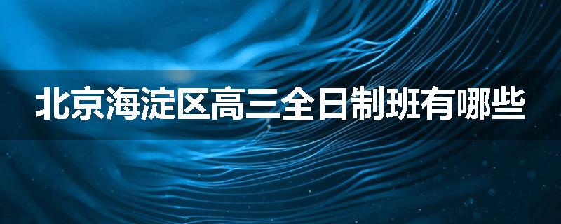 北京海淀区高三全日制班有哪些