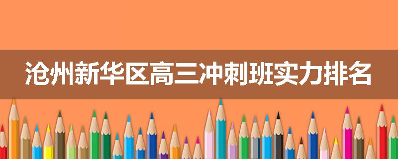 沧州新华区高三冲刺班实力排名