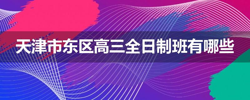 天津市东区高三全日制班有哪些
