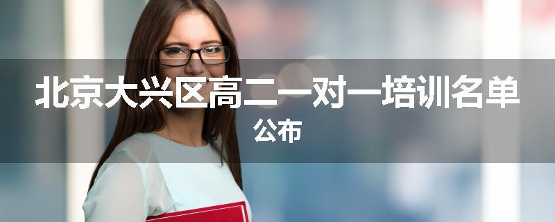 北京大兴区高二一对一培训名单公布