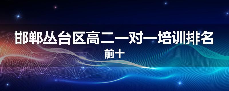 邯郸丛台区高二一对一培训排名前十