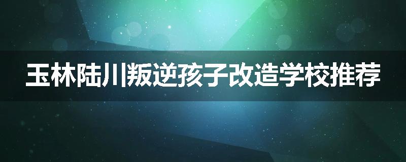 玉林陆川叛逆孩子改造学校推荐