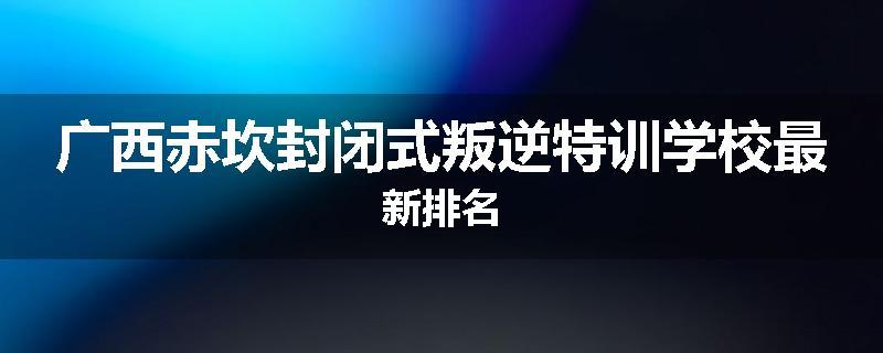 广西赤坎封闭式叛逆特训学校最新排名