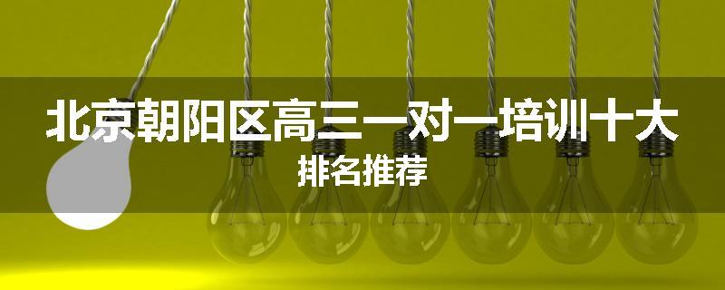 北京朝阳区高三一对一培训十大排名推荐