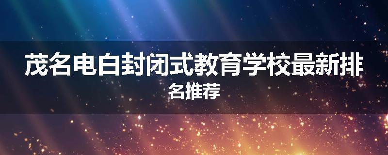 茂名电白封闭式教育学校最新排名推荐
