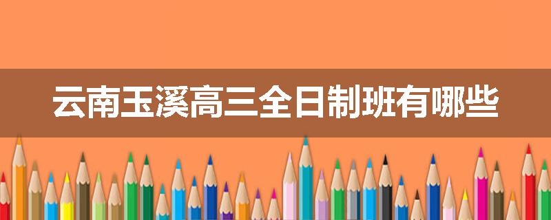 云南玉溪高三全日制班有哪些
