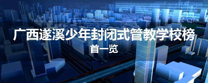 广西遂溪少年封闭式管教学校榜首一览