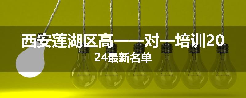 西安莲湖区高一一对一培训2024最新名单