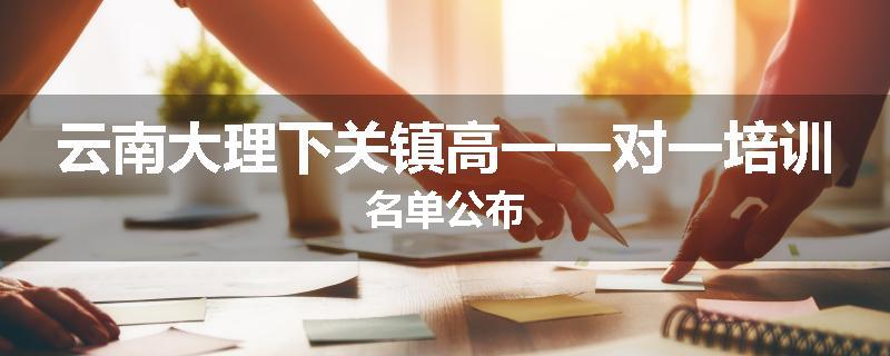 云南大理下关镇高一一对一培训名单公布