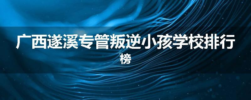 广西遂溪专管叛逆小孩学校排行榜