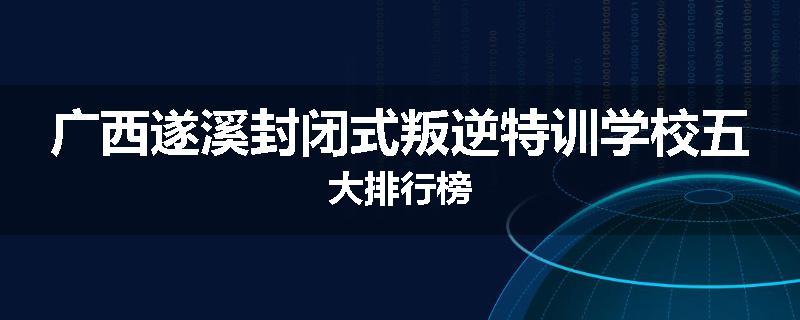 广西遂溪封闭式叛逆特训学校五大排行榜