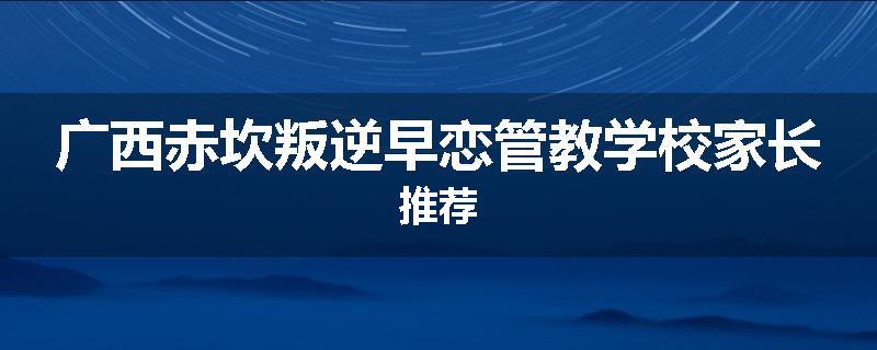 广西赤坎叛逆早恋管教学校家长推荐