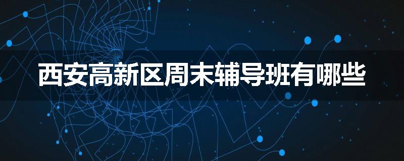西安高新区周末辅导班有哪些