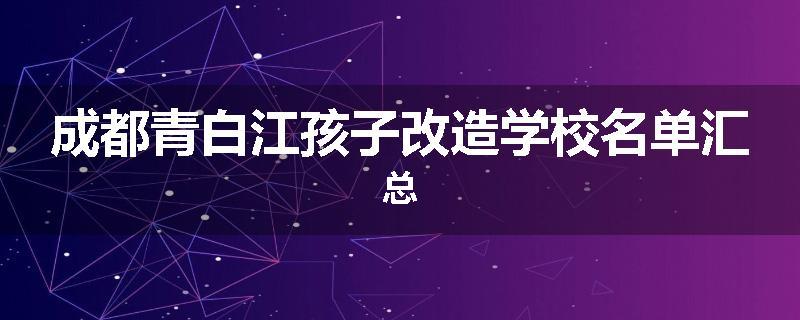 成都青白江孩子改造学校名单汇总
