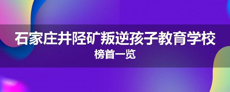 石家庄井陉矿叛逆孩子教育学校榜首一览