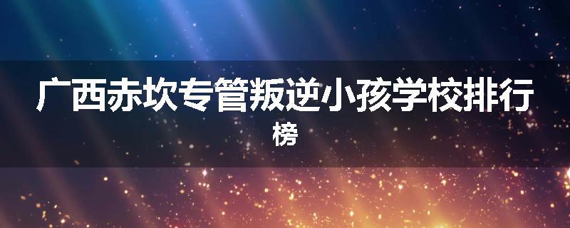 广西赤坎专管叛逆小孩学校排行榜