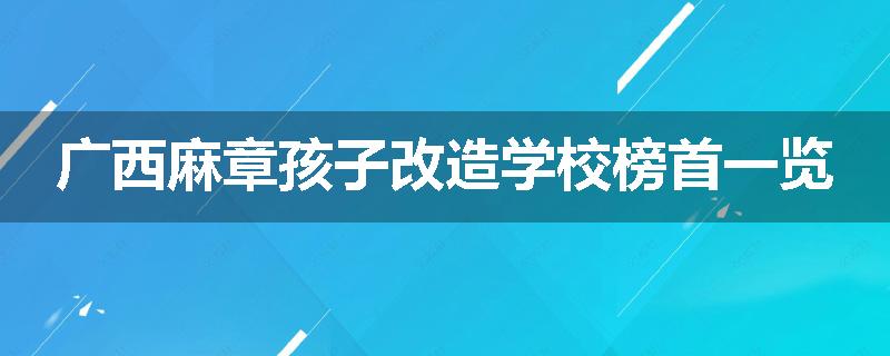 广西麻章孩子改造学校榜首一览