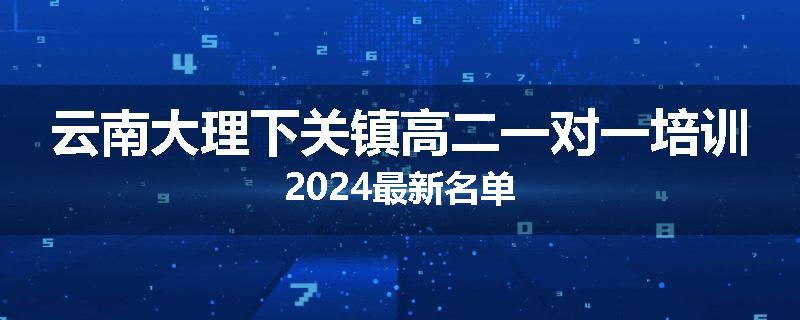 云南大理下关镇高二一对一培训2024最新名单