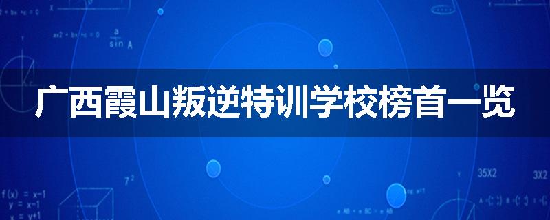 广西霞山叛逆特训学校榜首一览