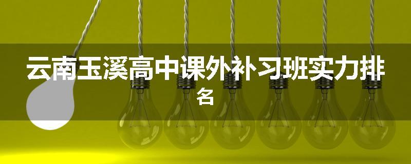 云南玉溪高中课外补习班实力排名