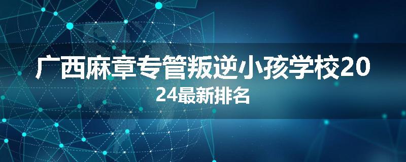 广西麻章专管叛逆小孩学校2024最新排名