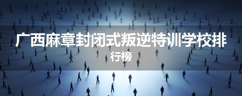 广西麻章封闭式叛逆特训学校排行榜