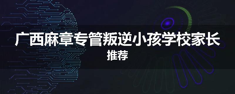 广西麻章专管叛逆小孩学校家长推荐