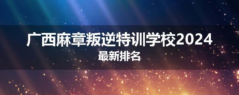 广西麻章叛逆特训学校2024最新排名
