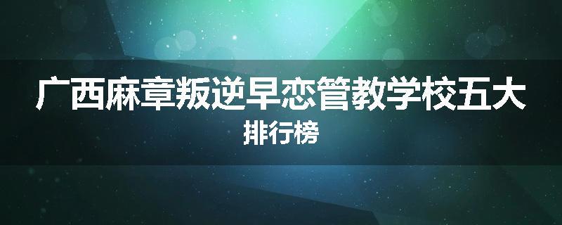 广西麻章叛逆早恋管教学校五大排行榜