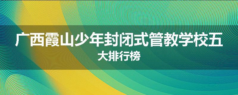 广西霞山少年封闭式管教学校五大排行榜