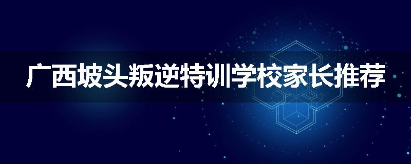 广西坡头叛逆特训学校家长推荐