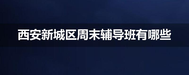 西安新城区周末辅导班有哪些