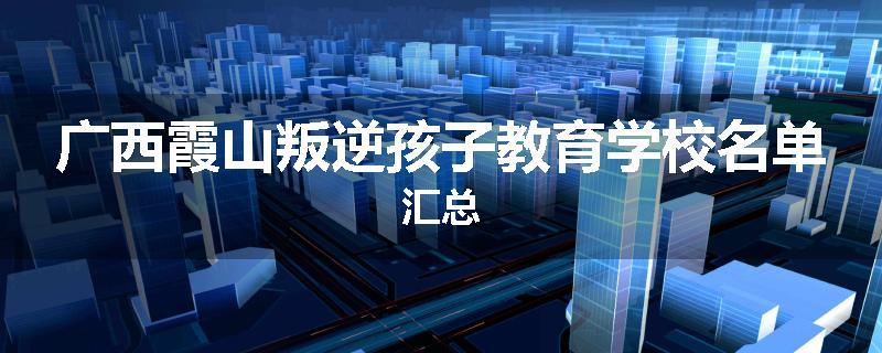 广西霞山叛逆孩子教育学校名单汇总