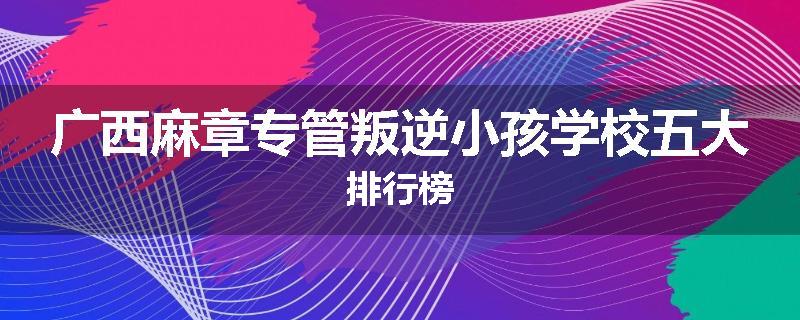 广西麻章专管叛逆小孩学校五大排行榜